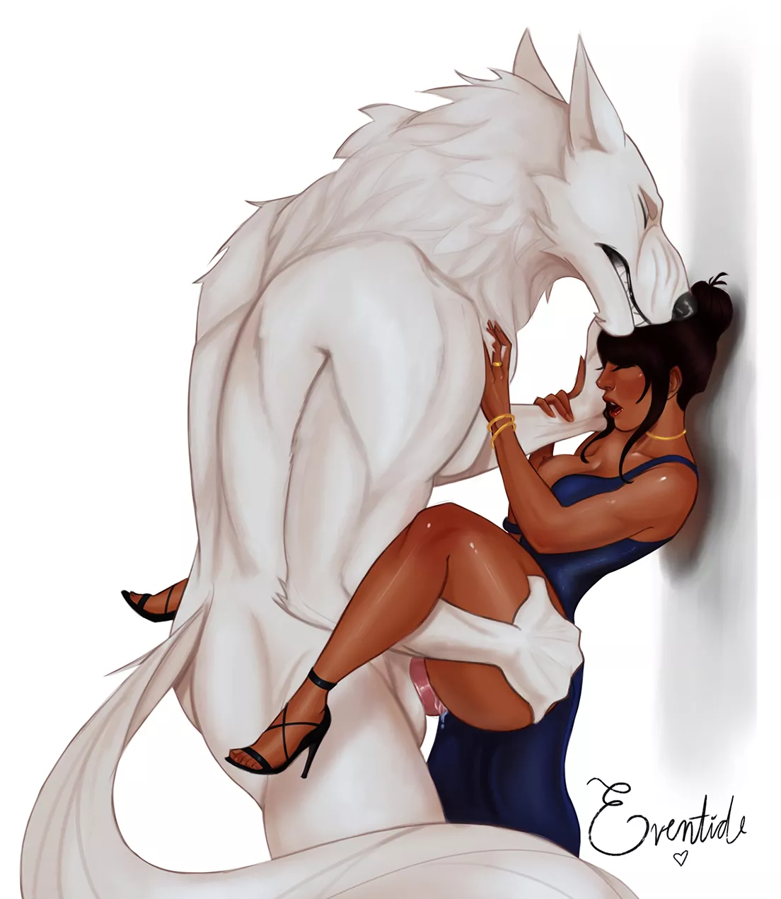 Werewolf enjoying his girlfriend in her lovely dress. (EventideArt) [OC]