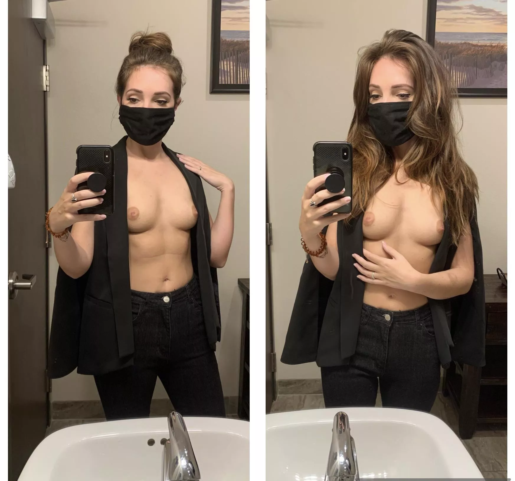 What compliments my boobs more - hair up or down? (;