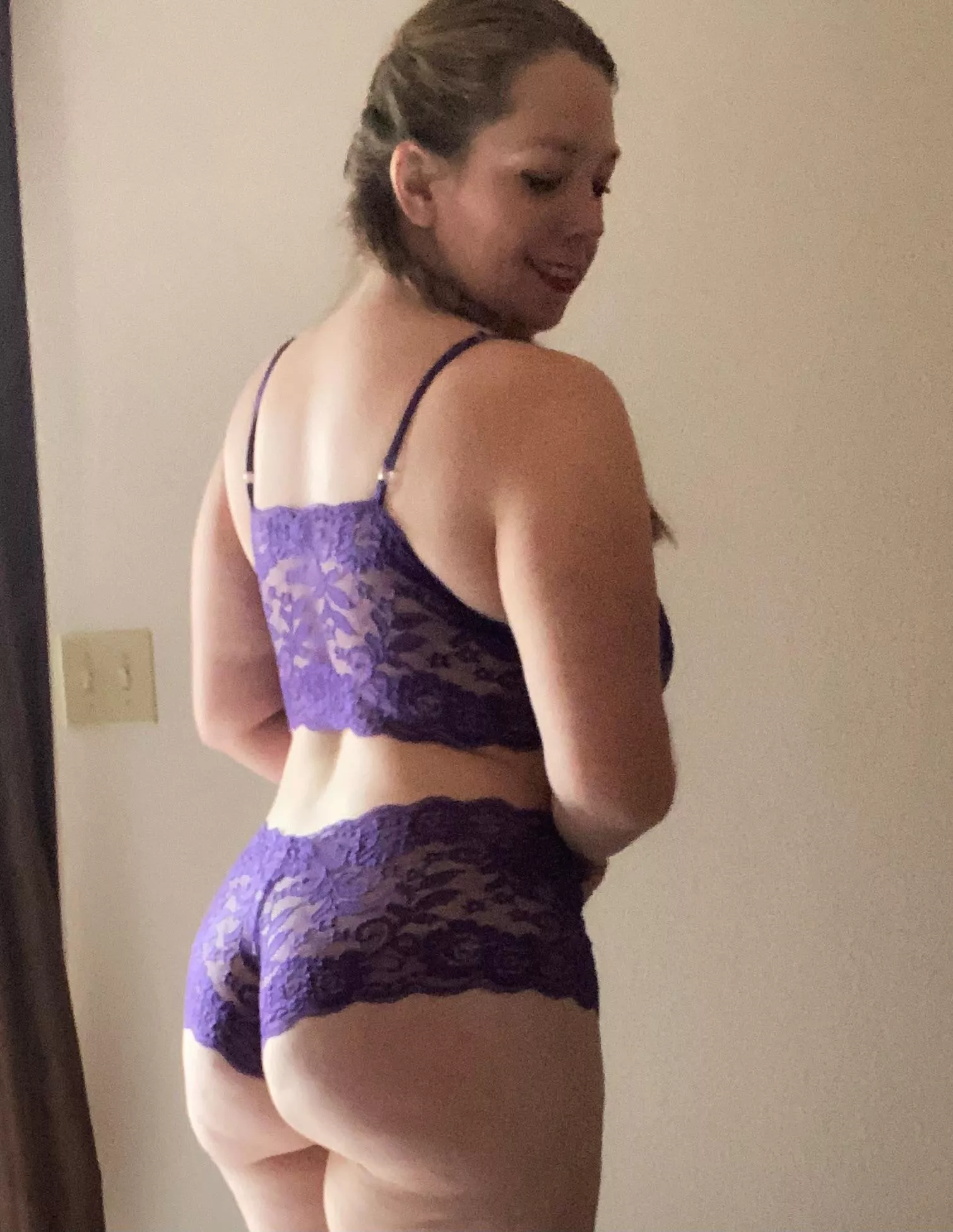 What do you think of my curves in purple lace?