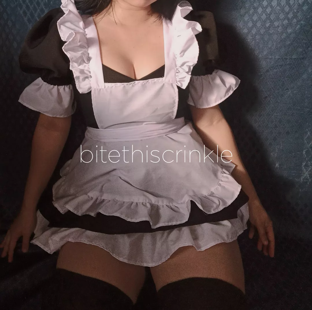 When you are a talented slut! Here's the maid costume I'm currently working on. ðŸ–¤