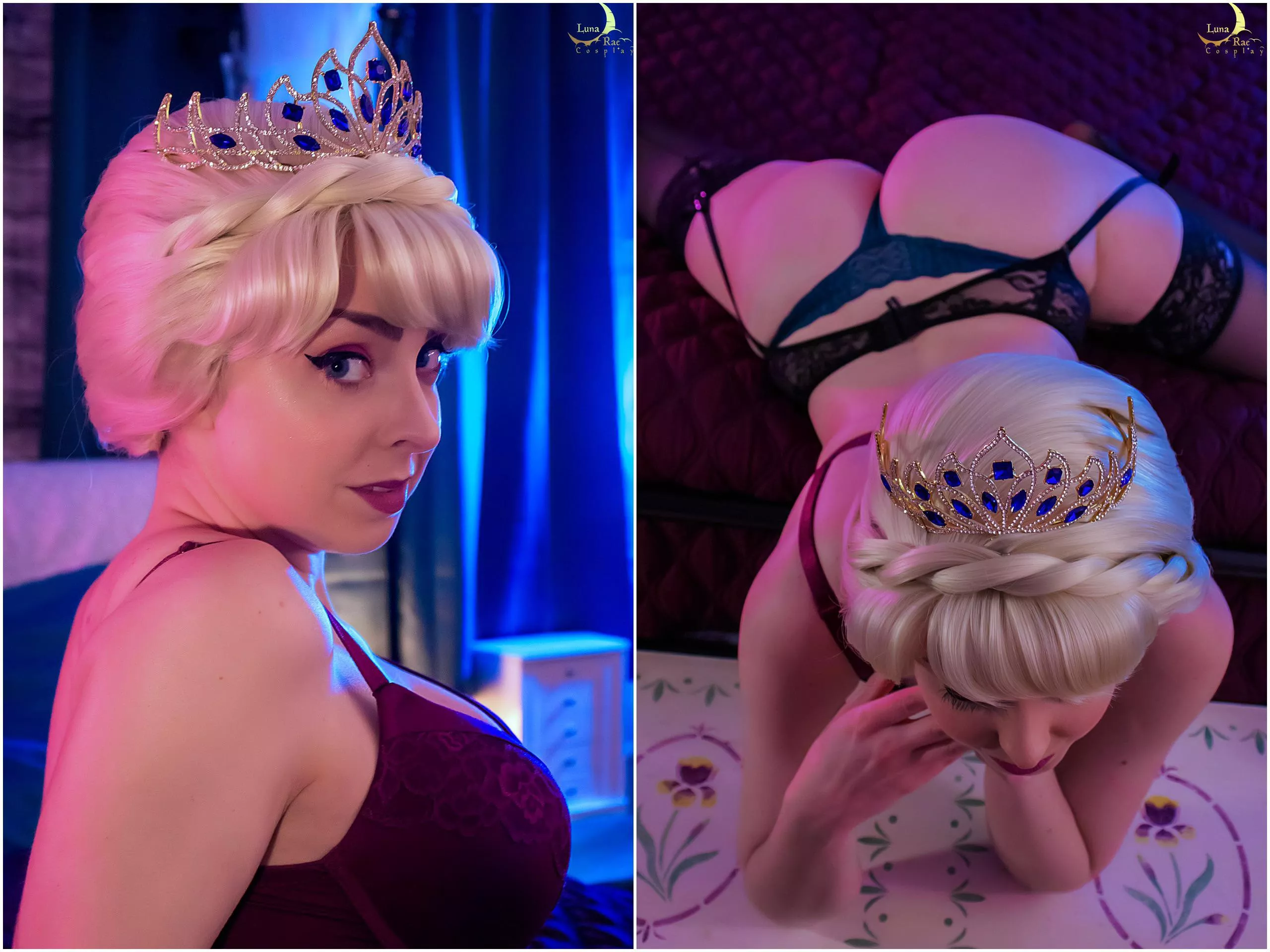 Which set of cheeks do you prefer? NSFW coronation Elsa (Frozen) by Lunaraecosplay [self]