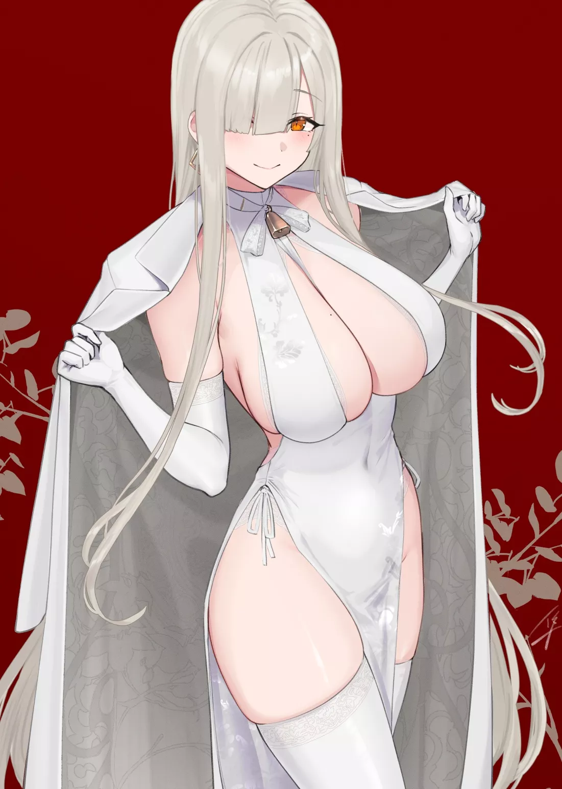 White Dress under her Coat