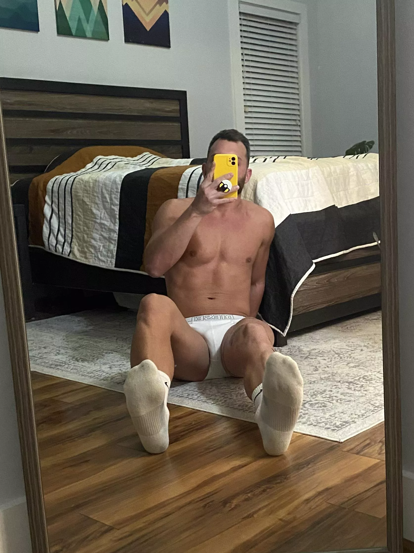 White or black socks? Which do y’all prefer? Here’s my sweaty, post-gym pair.