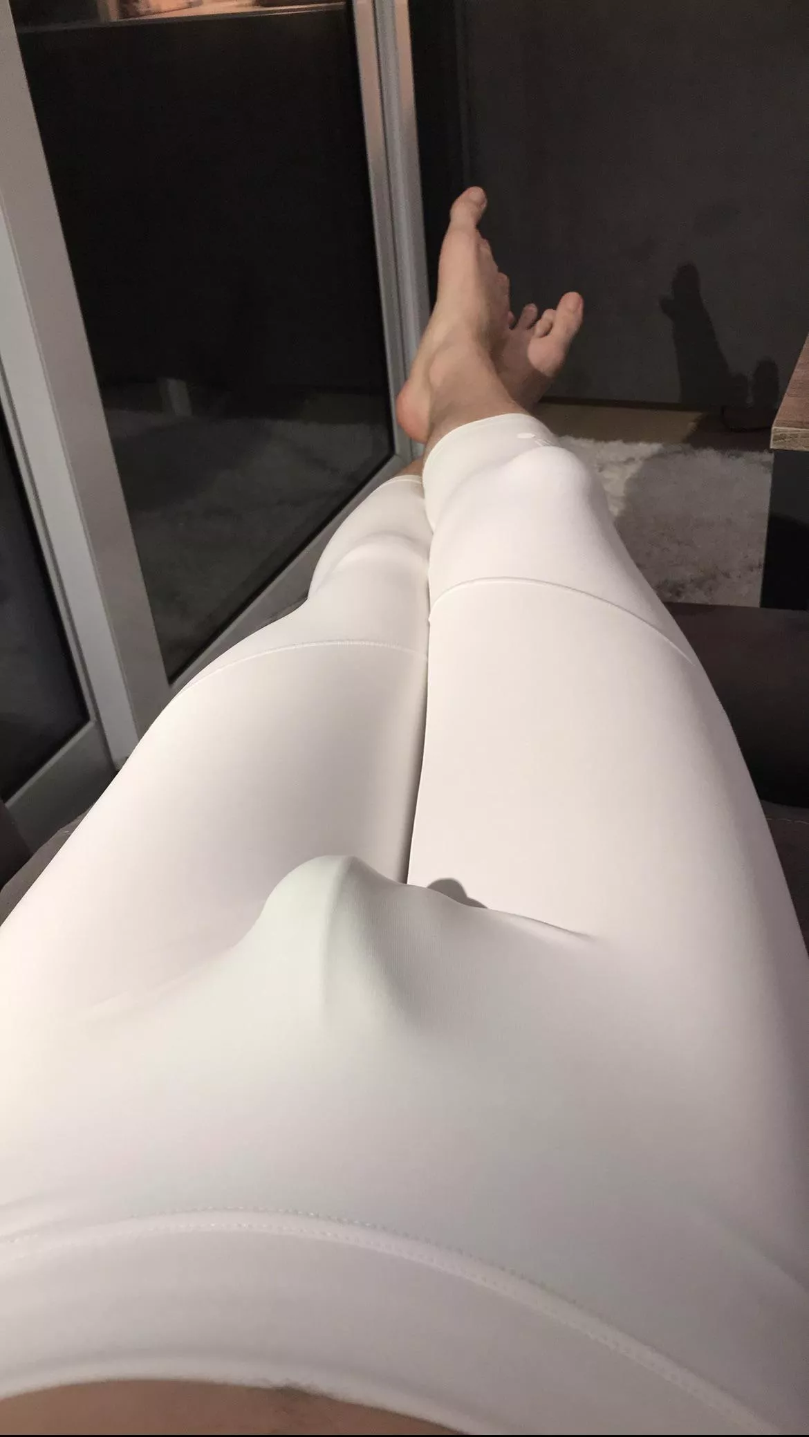 White tights bulge