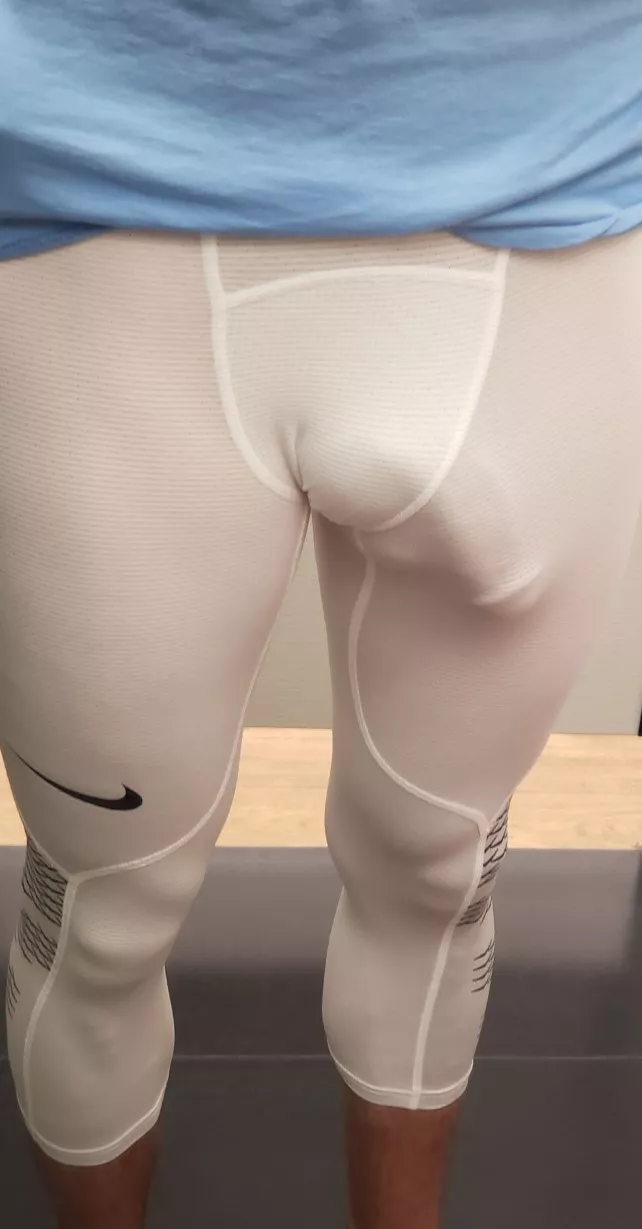 White tights that don't leave much to the imagination