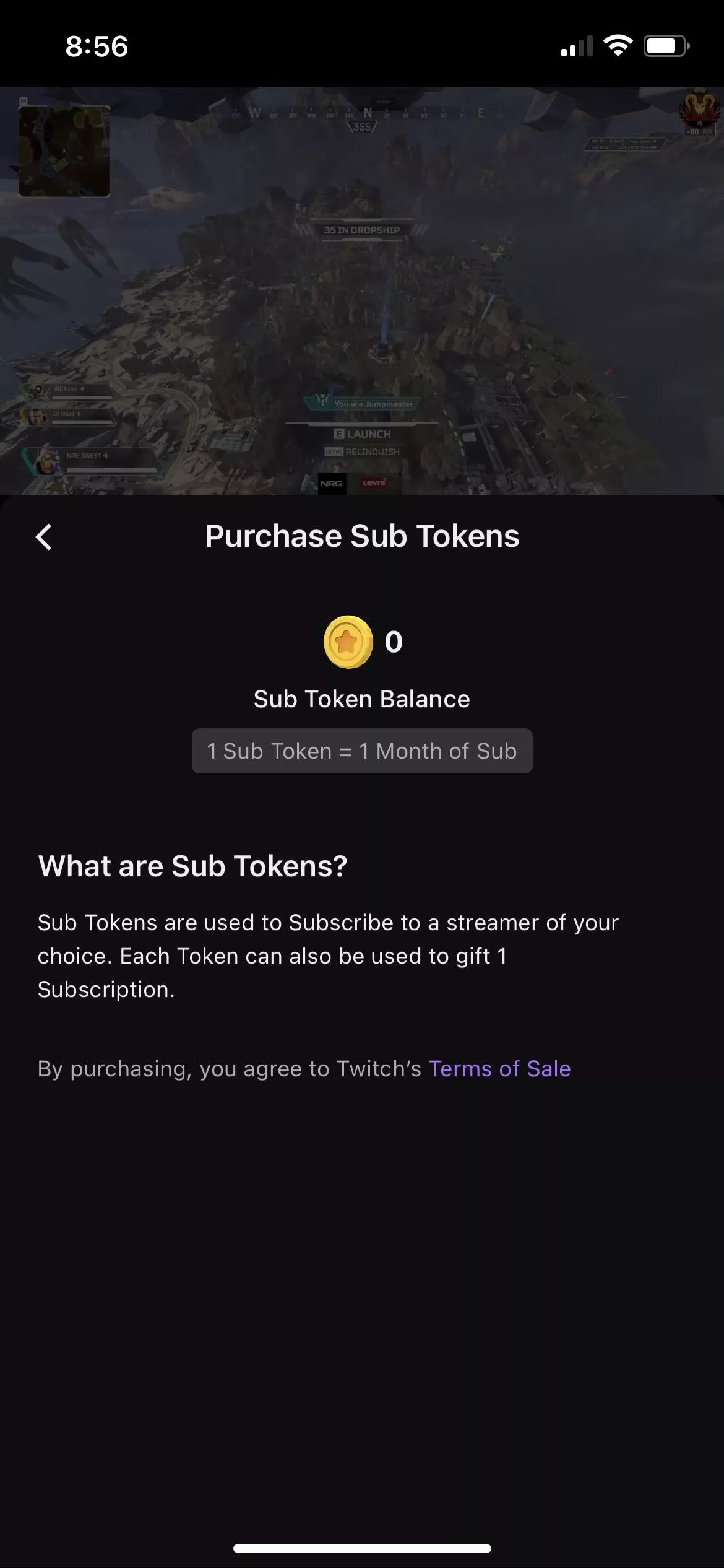 Why arenâ€™t they any tokens to buy in the iOS app?Anyone can help?