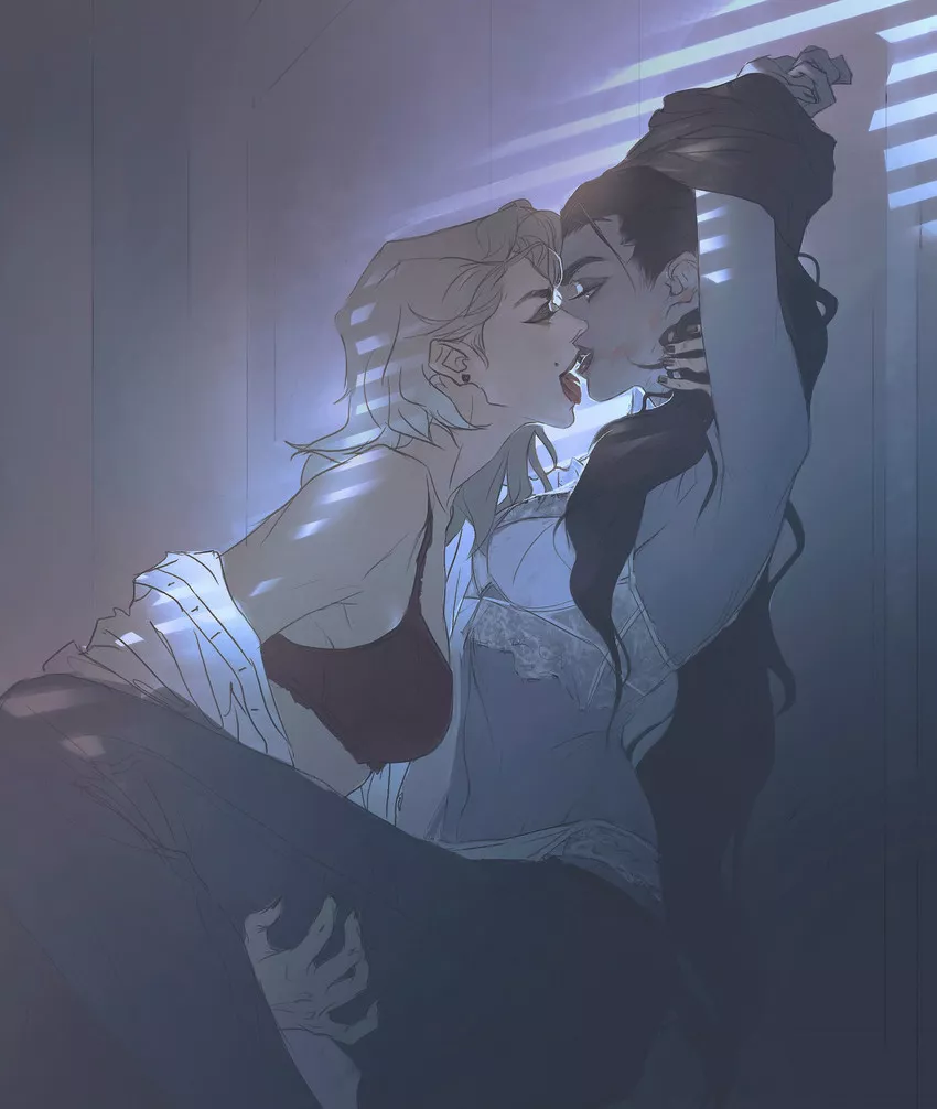 Widowmaker & Ashe getting intimate. I like to imagine their teams fighting while they're doing this in a corner of the map (efferwescent) [overwatch]