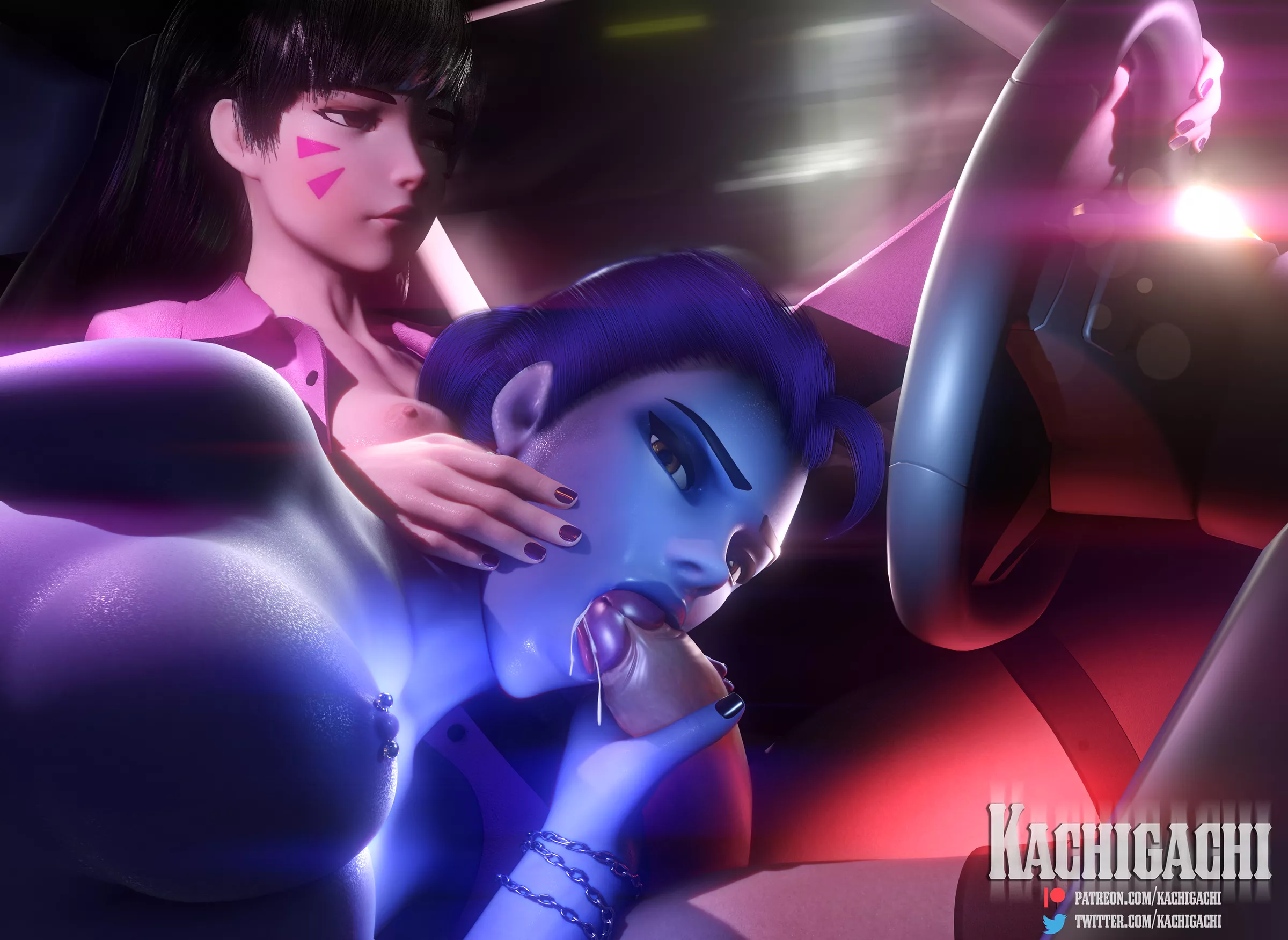 Widowmaker & Futa D.va (Kachigachi) [Overwatch]