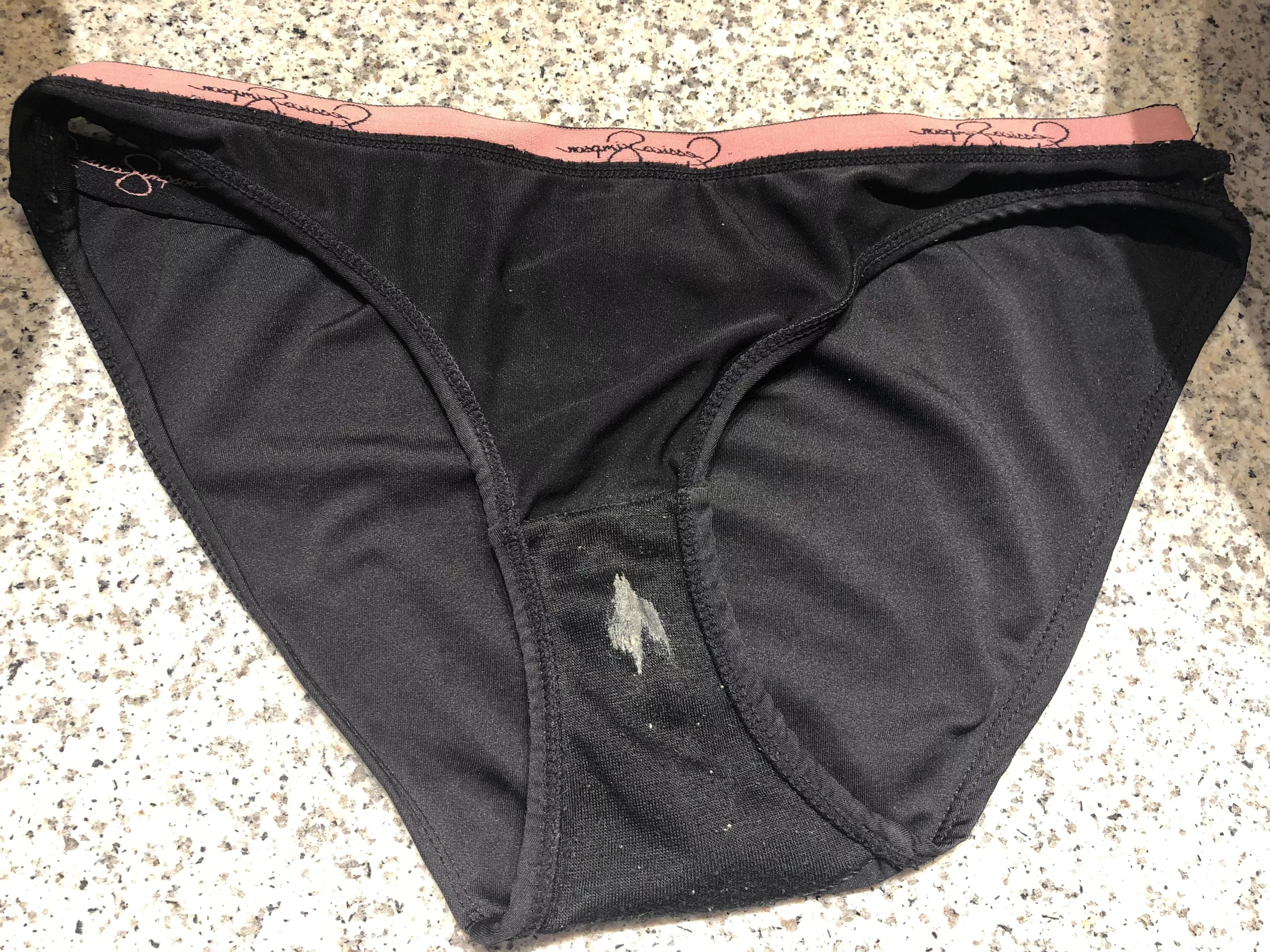 Wife running day pantie, looks like her pussy was sweating also!!