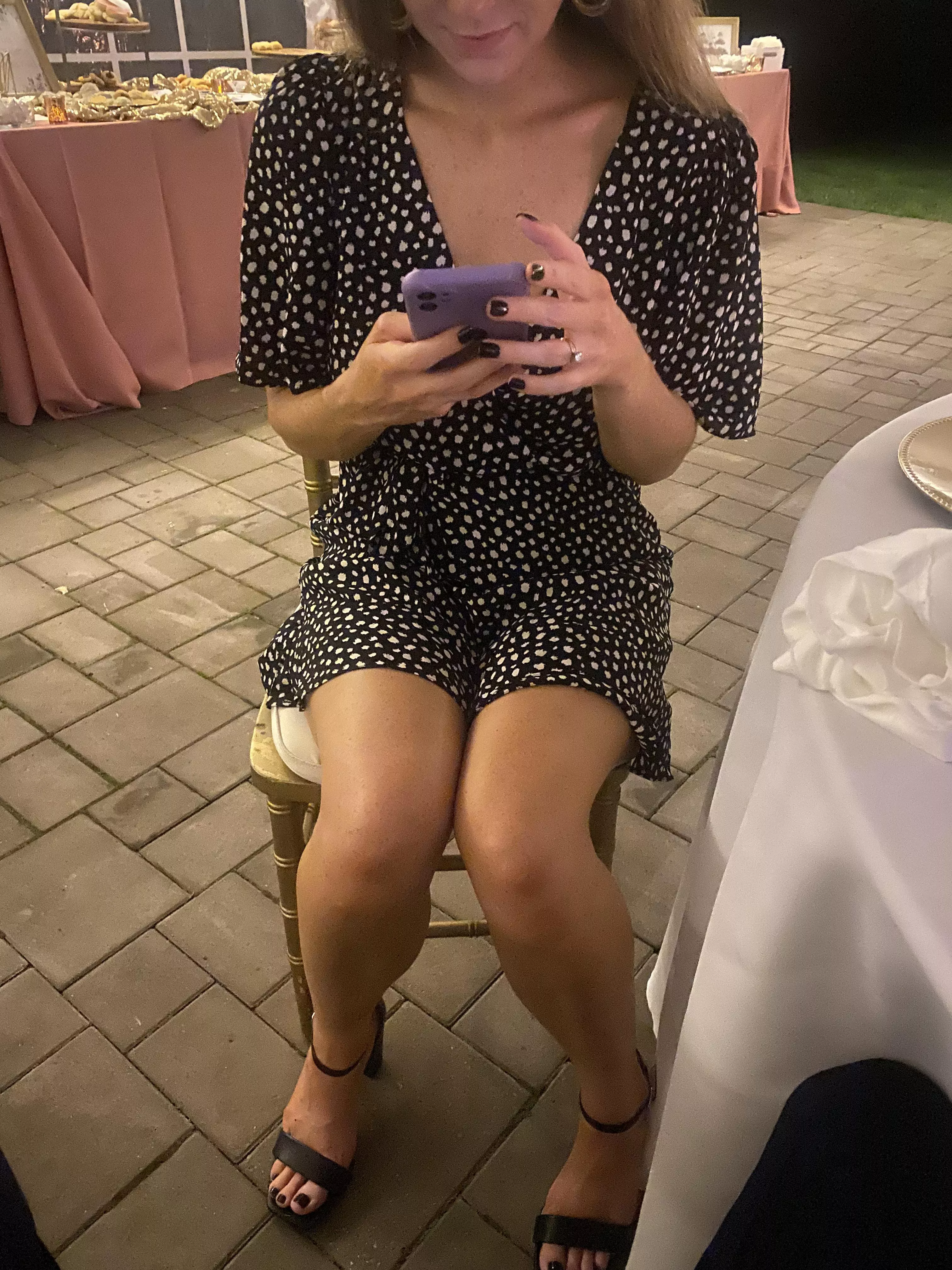 Wife showing off at a wedding