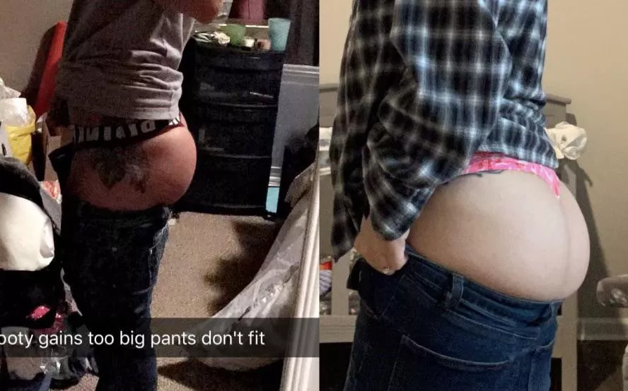 Wife’s ass pre and post baby