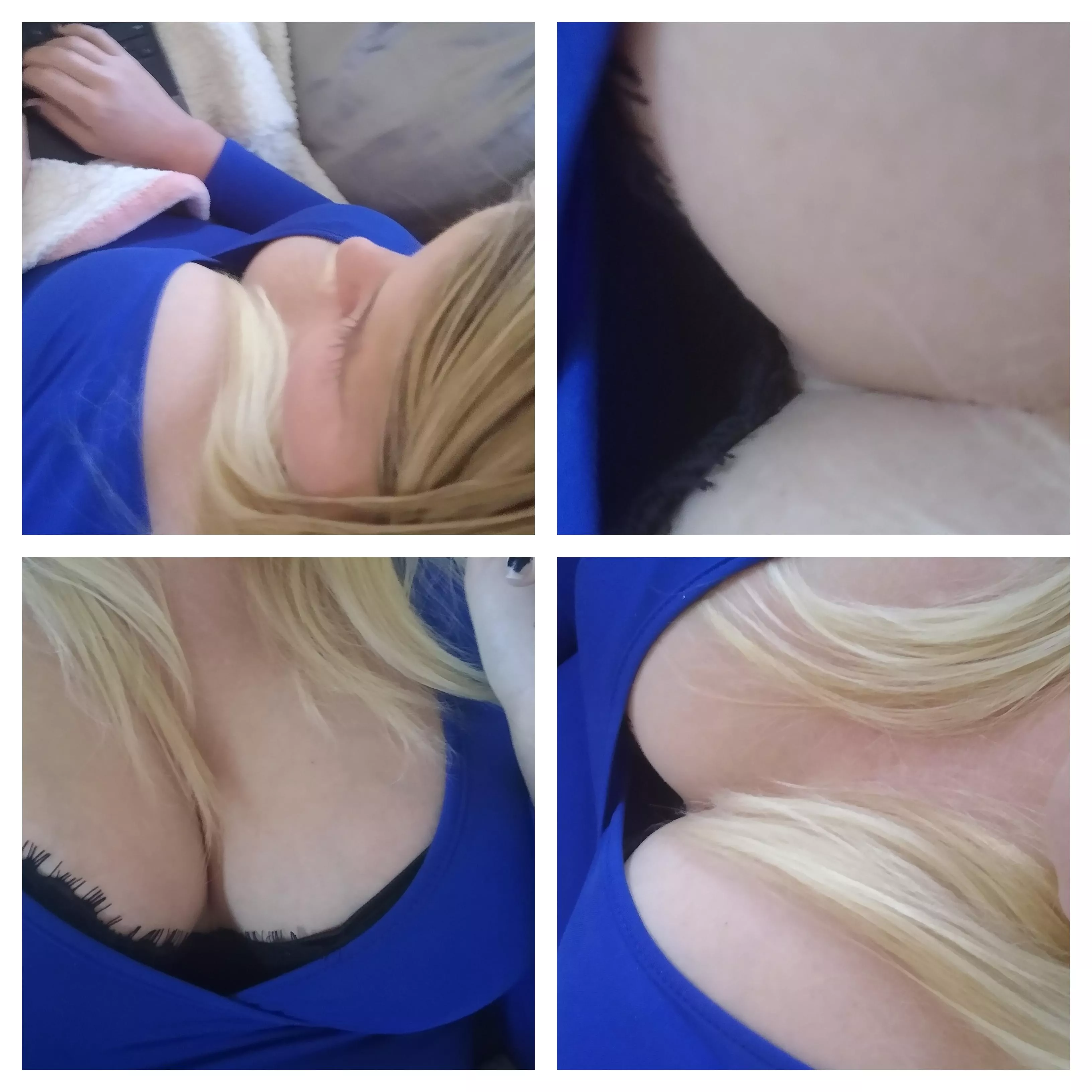 Wife's cleavage from all angles.