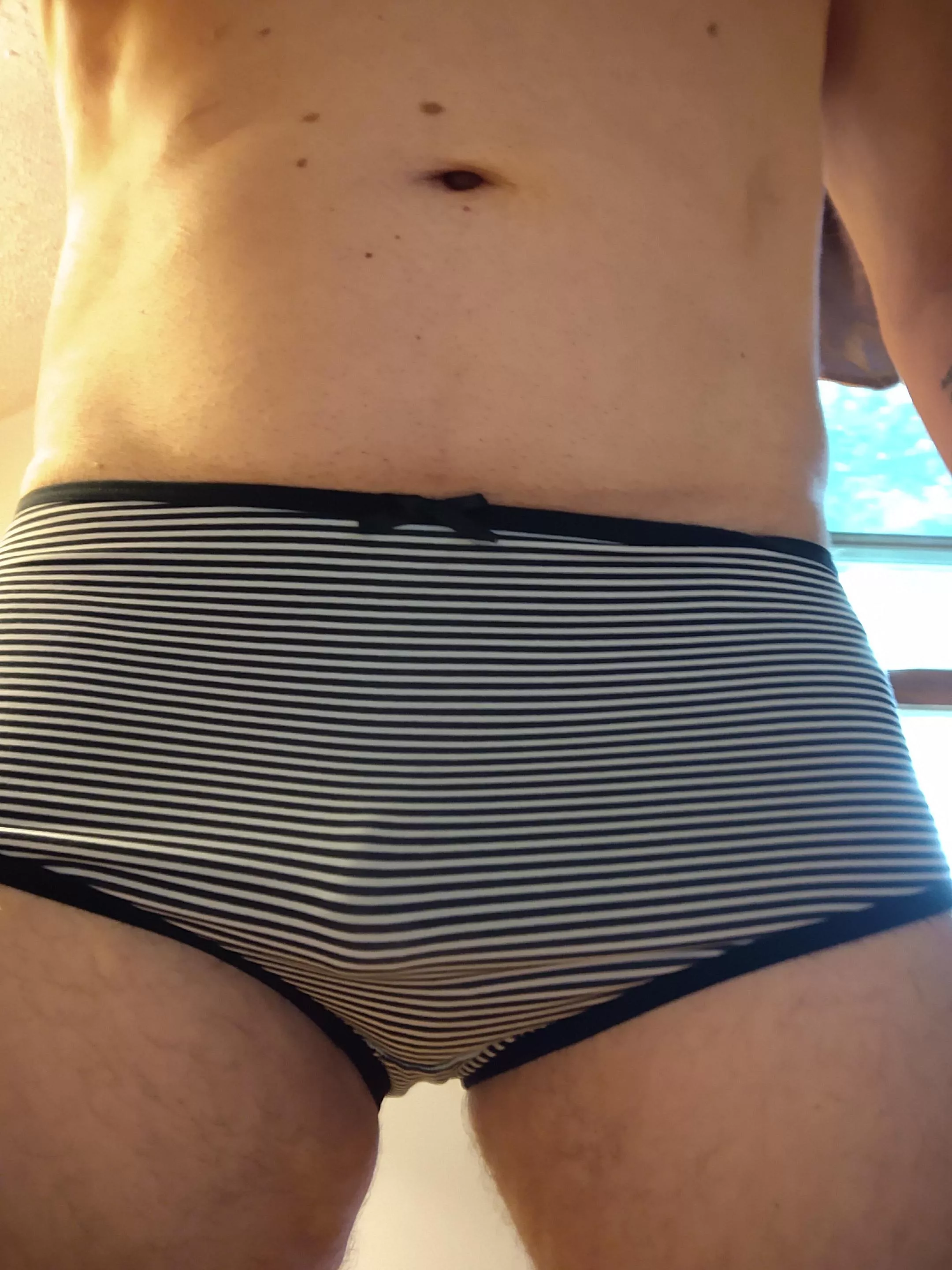 Wife's striped panties