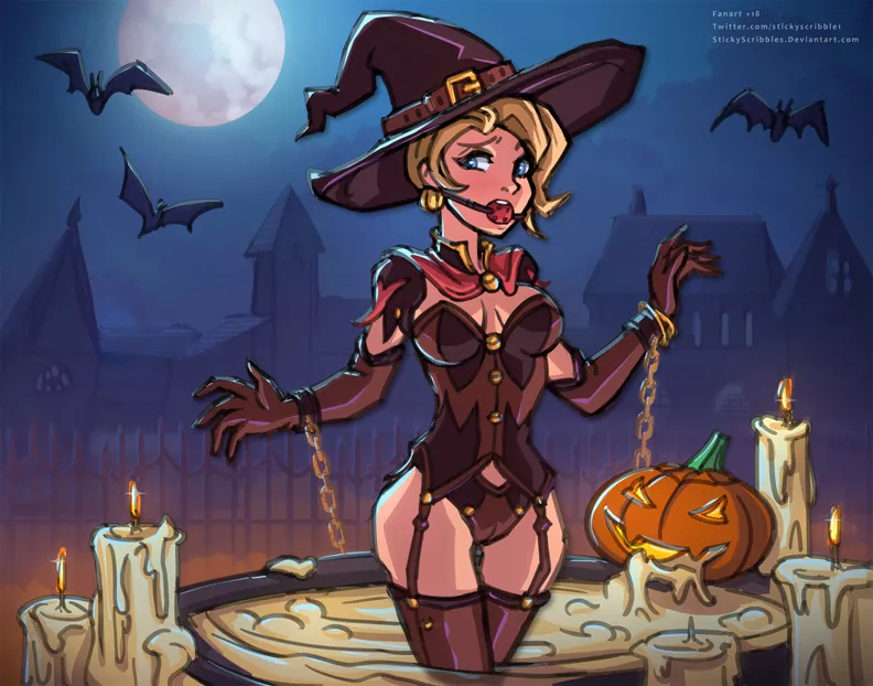 Witch Mercy Bondage ( StickyScribbles ) [ Overwatch ]