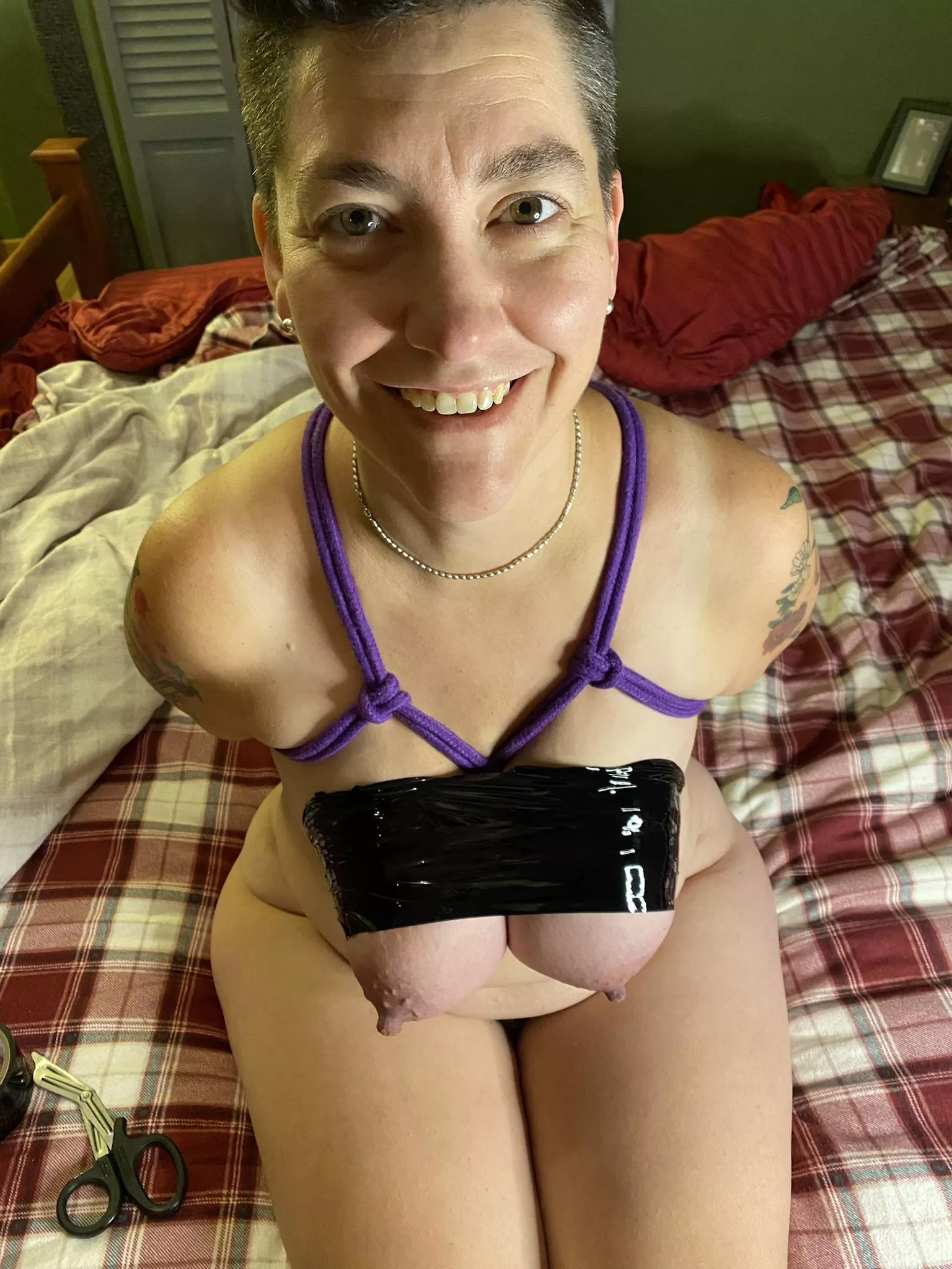 With enough bondage tape, any tits can be torpedo tits