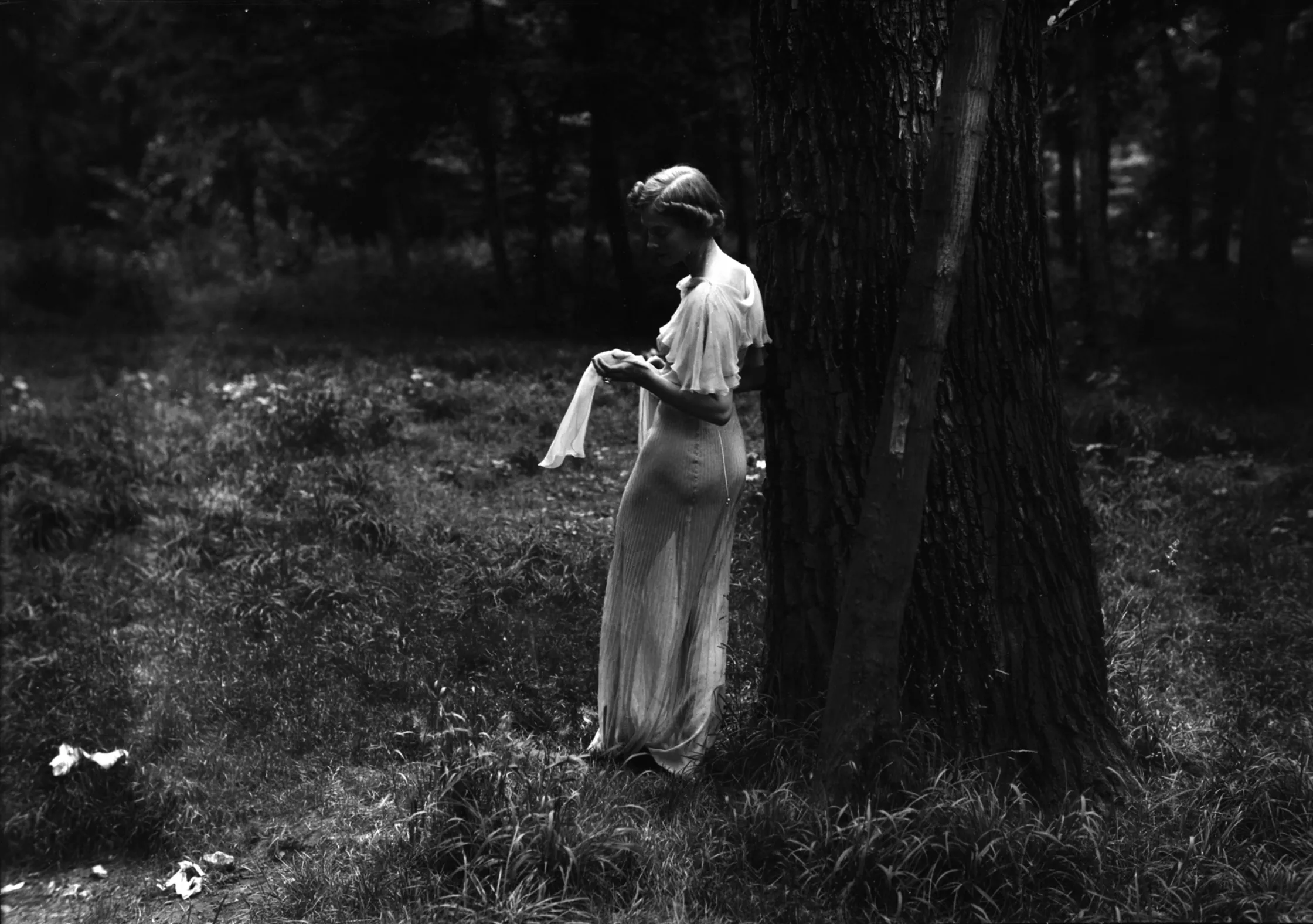 Woman in woods by Martin Munkacsi, 1936