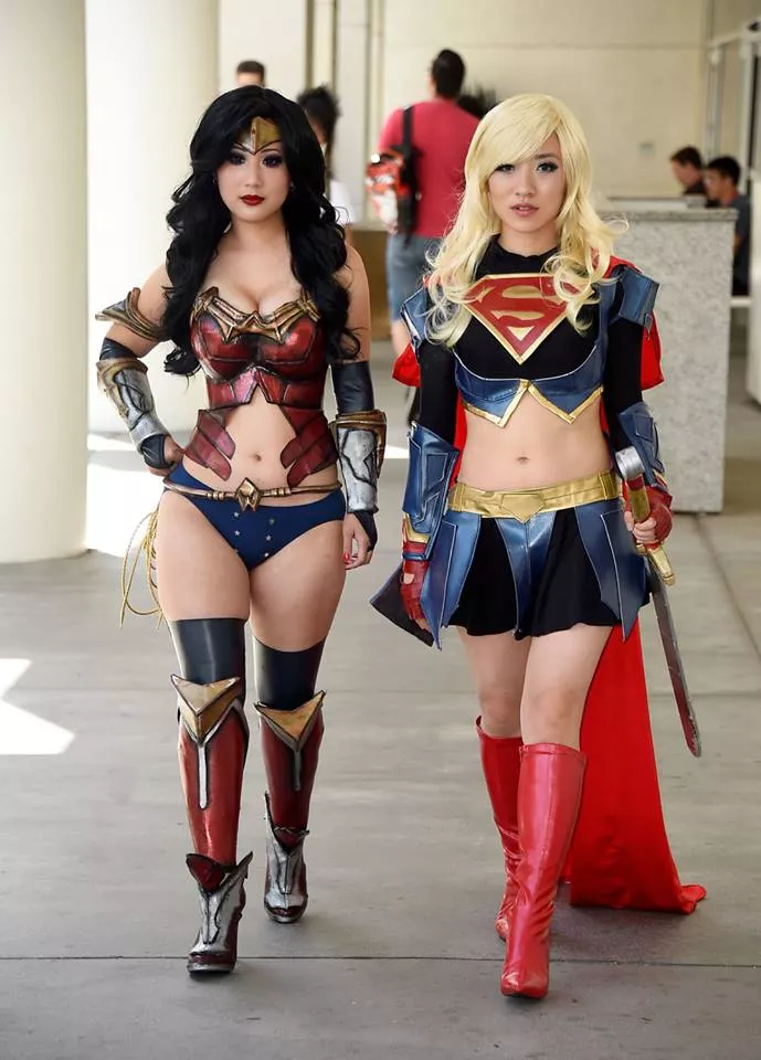 Wonder Woman and Super Girl by Livia Chuu and Stella Chuu