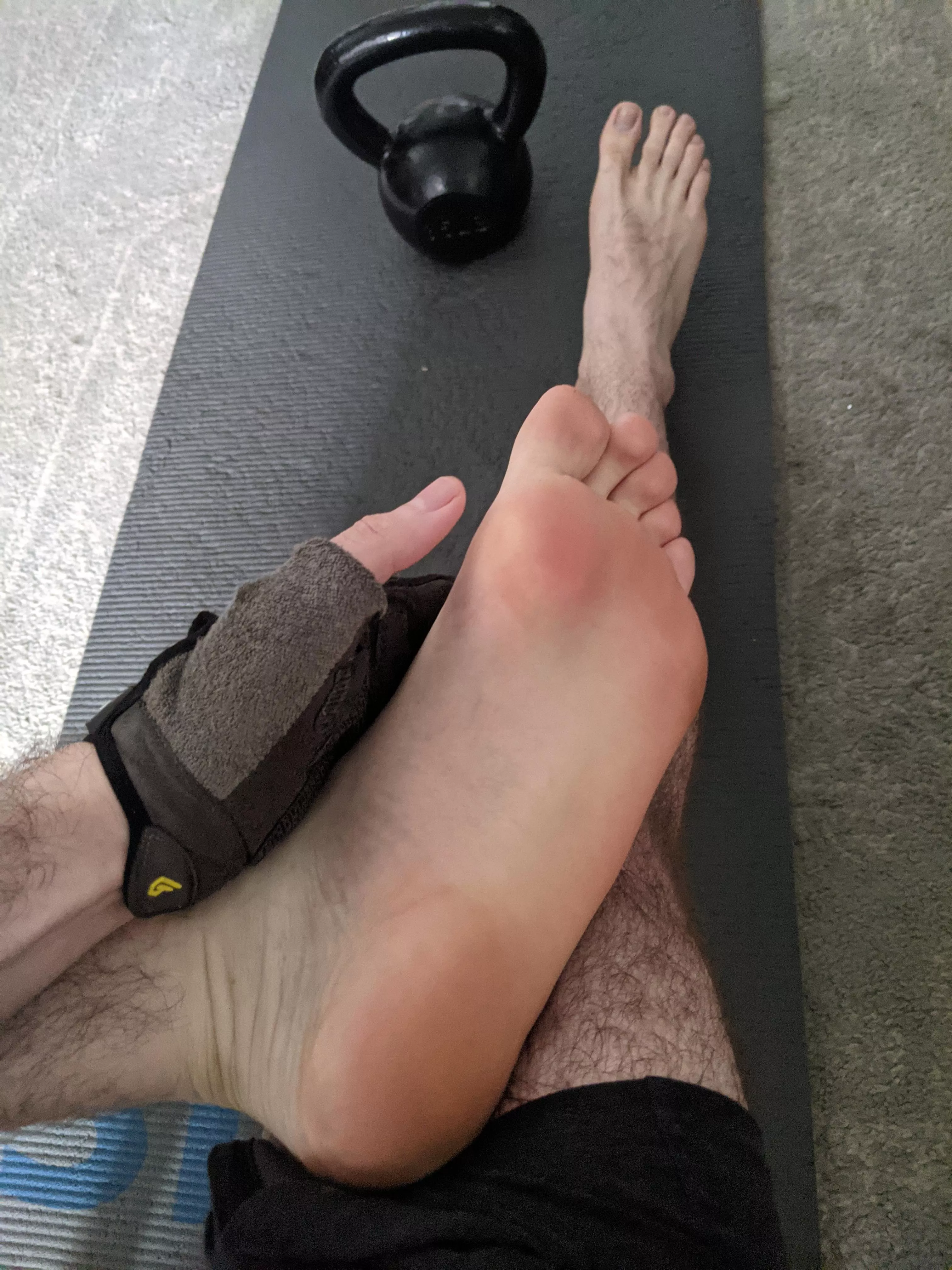 Working out barefoot