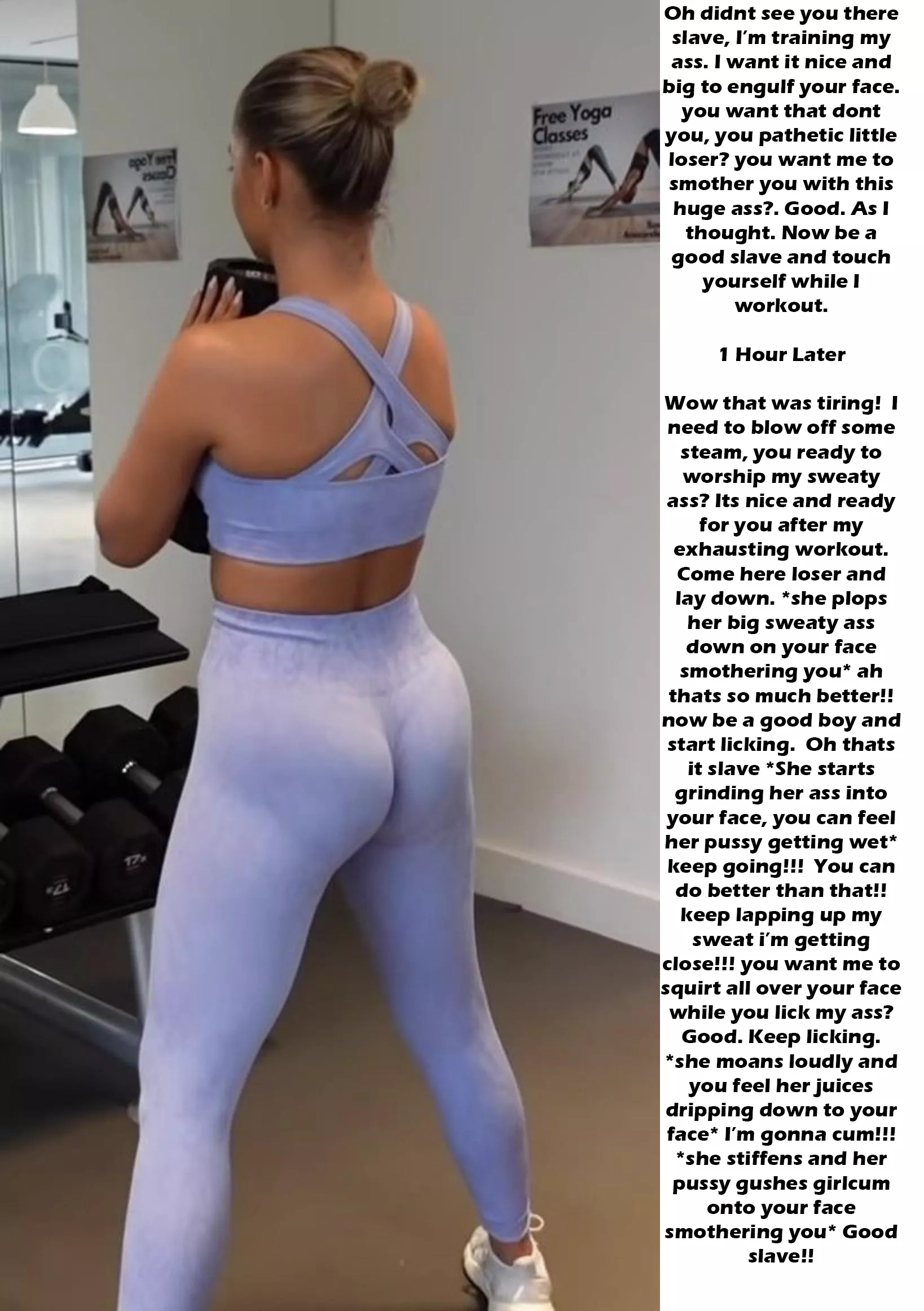 Worshipping her ass after her workout [ass worship] [sweat] [humiliation] [face sitting]