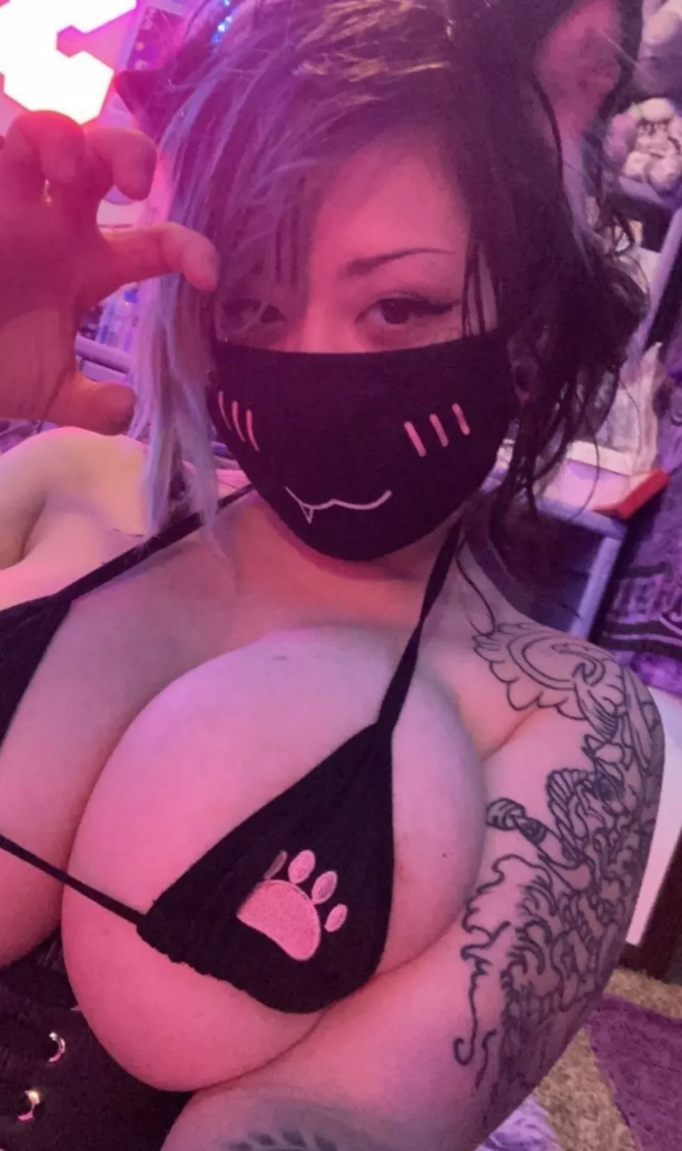 Would you suck on these big titty goth gf tits?