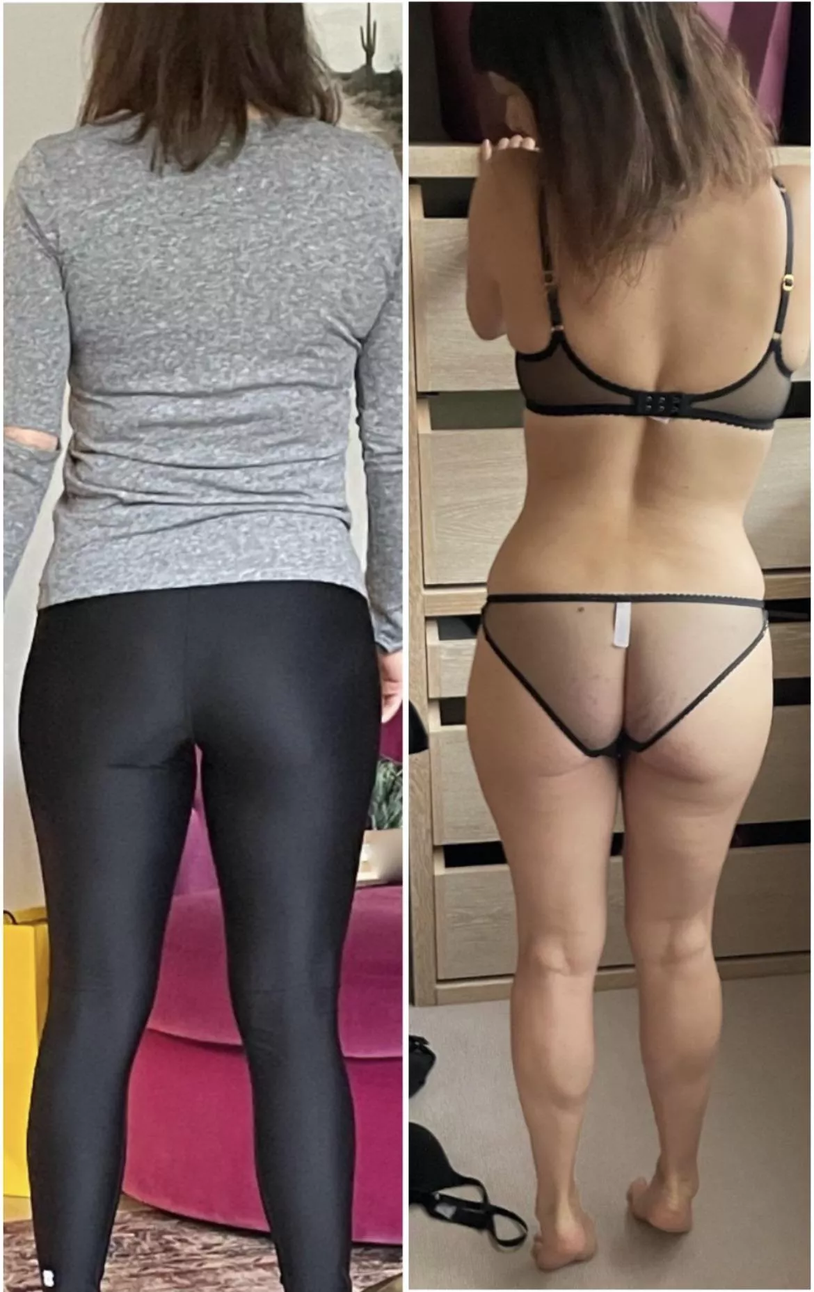 Yoga pants on/off x (f)