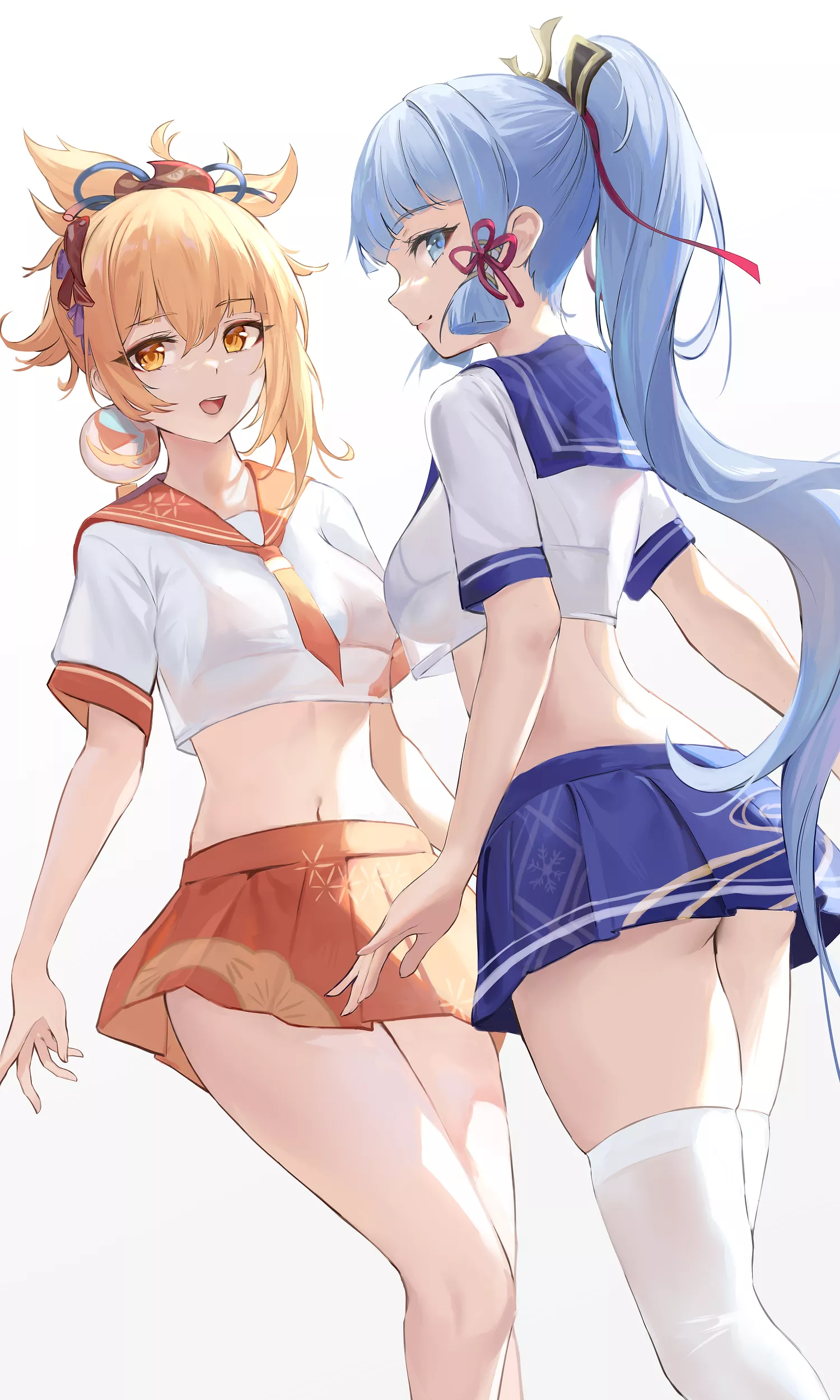 Yoimiya & Ayaka in sailor uniforms [Genshin Impact]