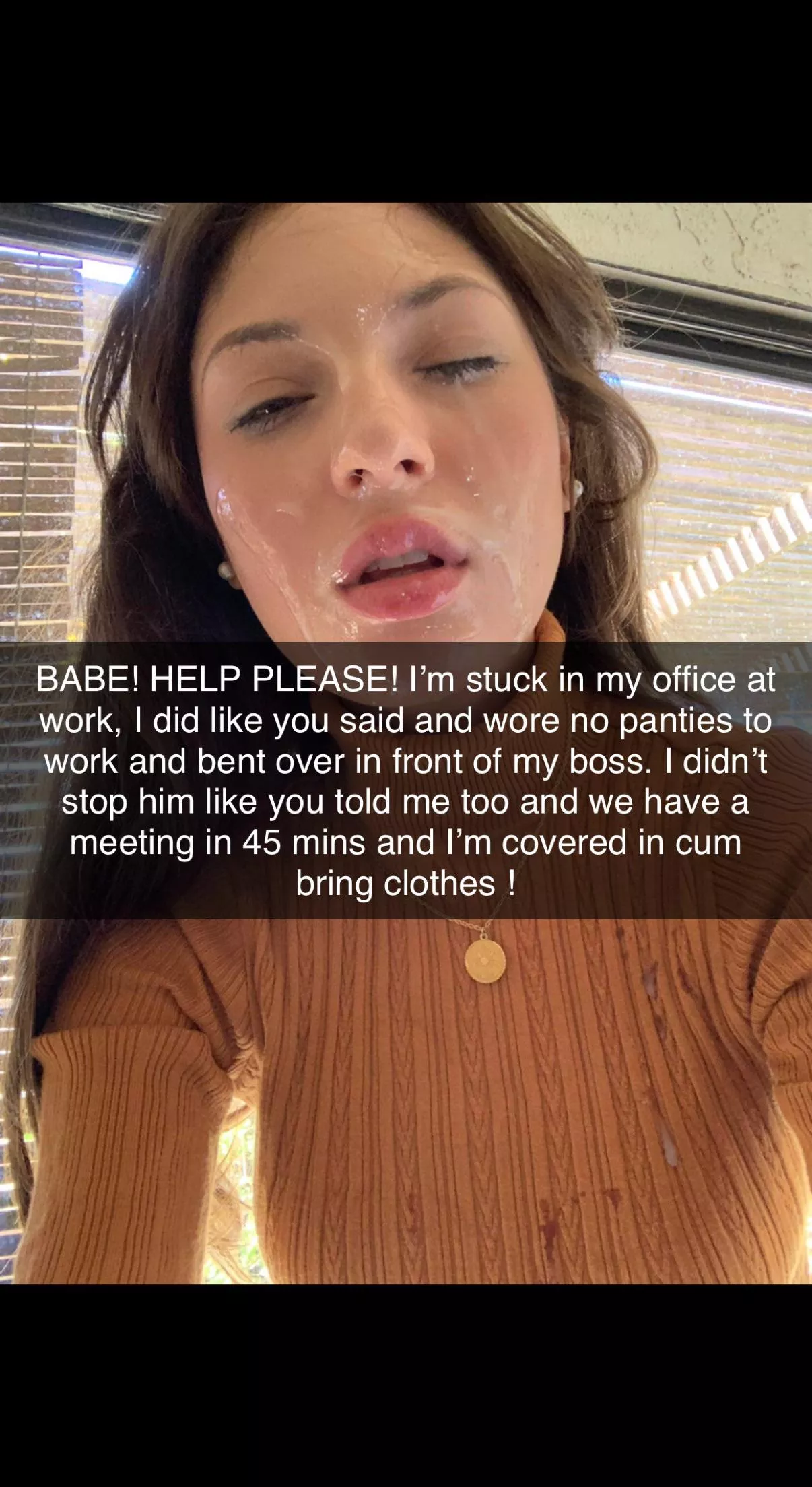 You encouraged your wife to embrace her slut side, now you have to leave work early or risk your wife being outted as the office slut ! Itâ€™s a win/win