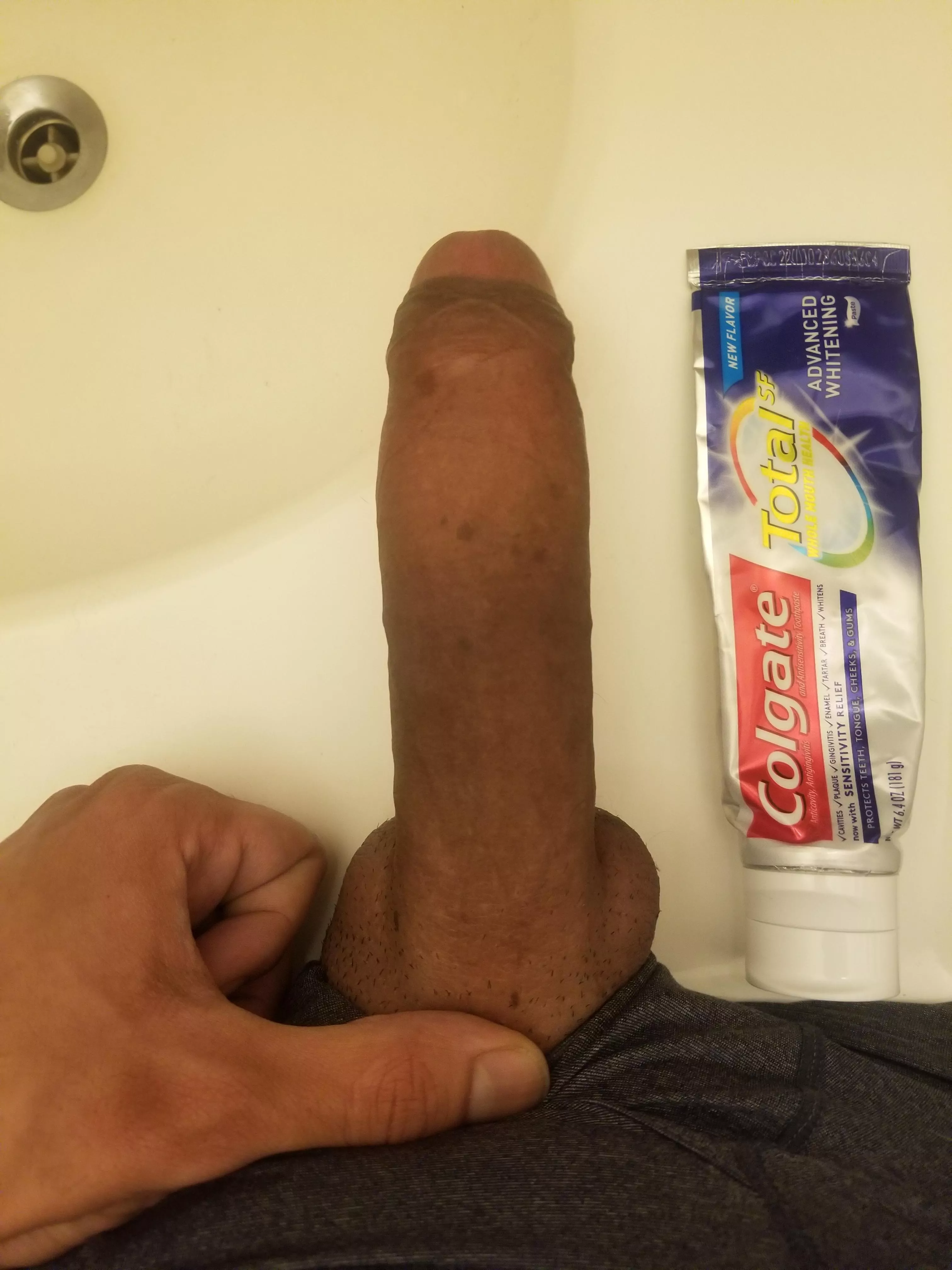 You should try brushing with my cock instead!