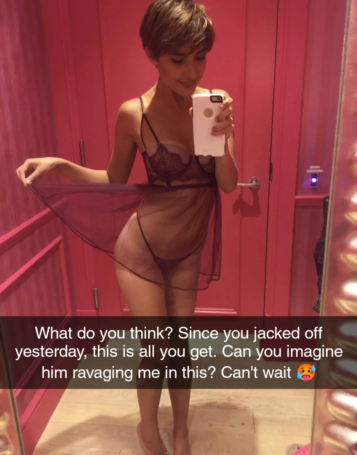 You're paying for this, driving him to your place, and all you get is this Snapchat that's gone in 5 seconds? Why did you have to jerk yesterday? Pathetic