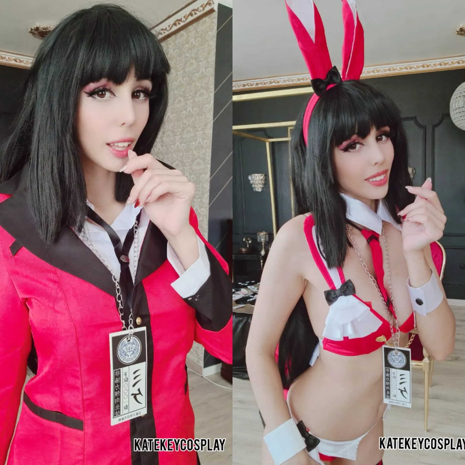 Yumeko and Bunneko ero cosplay! on// off cosplay by Kate Key