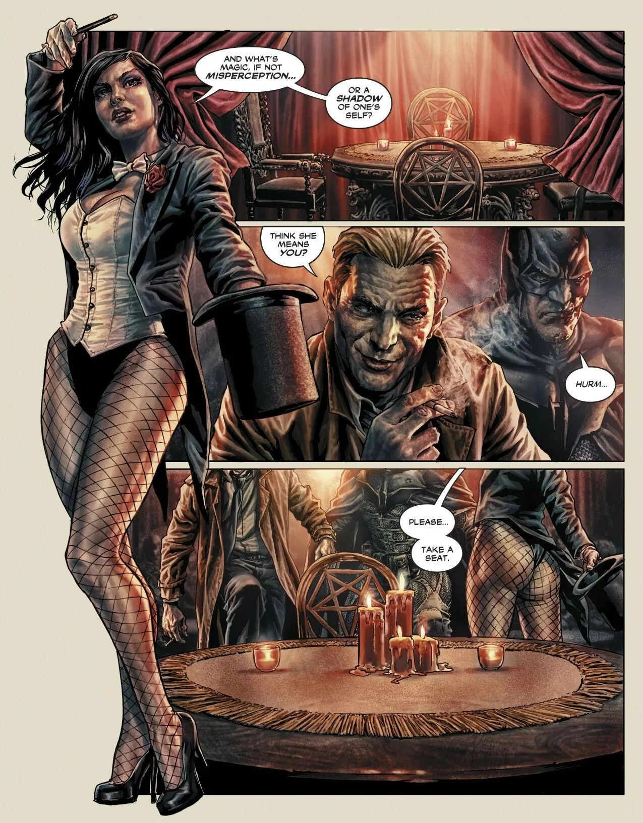 Zatanna and her dump truck of an ass [Batman: Damned #3 by Brian Azzarello, art by Lee Bermejo]