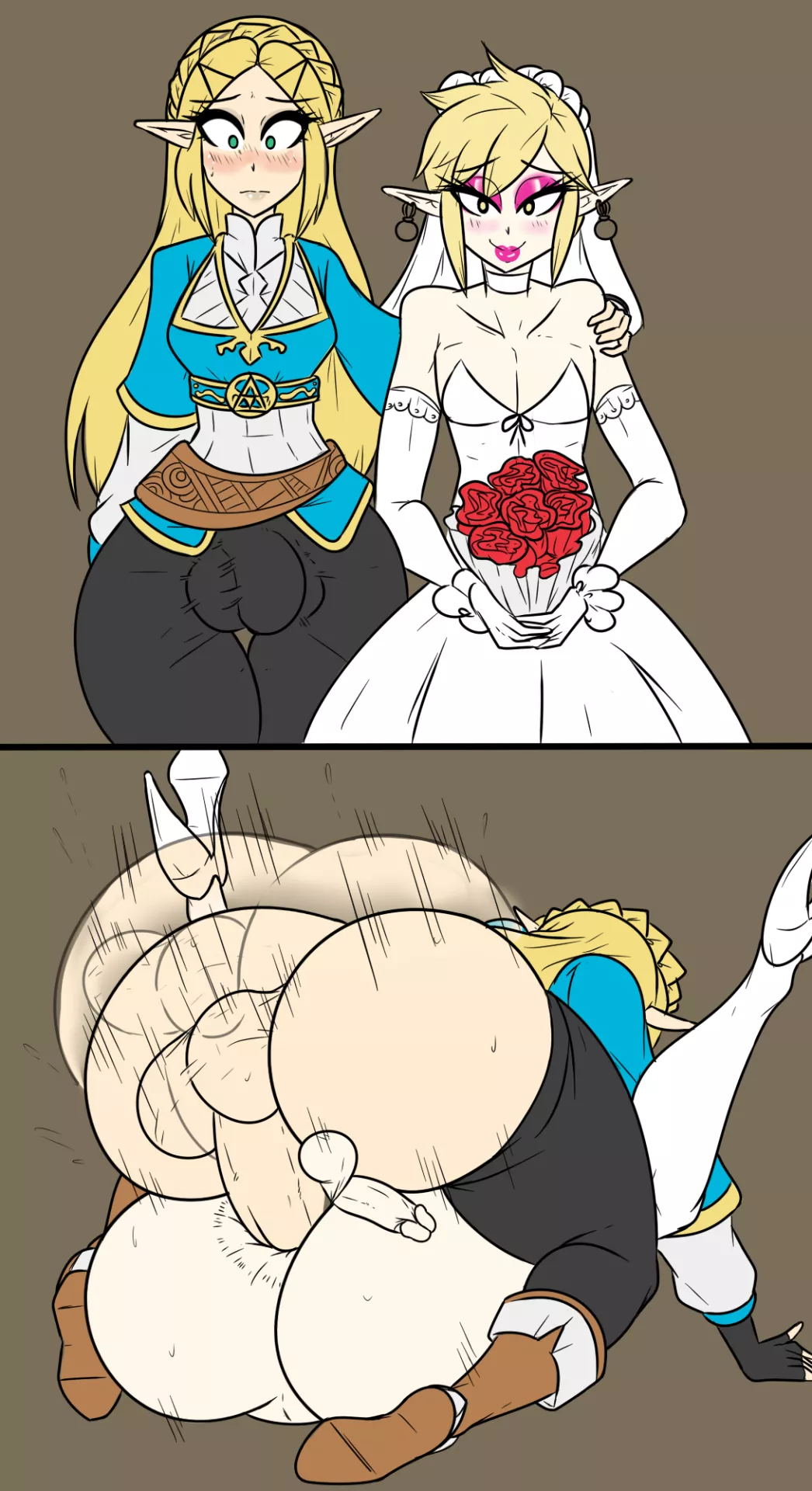 Zelda couldn't wait to get her blushing bride Link back home!