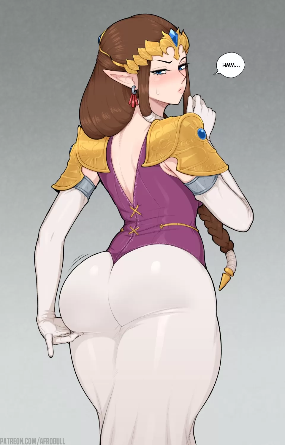 Zelda evaluating her royal garments (Afrobull)