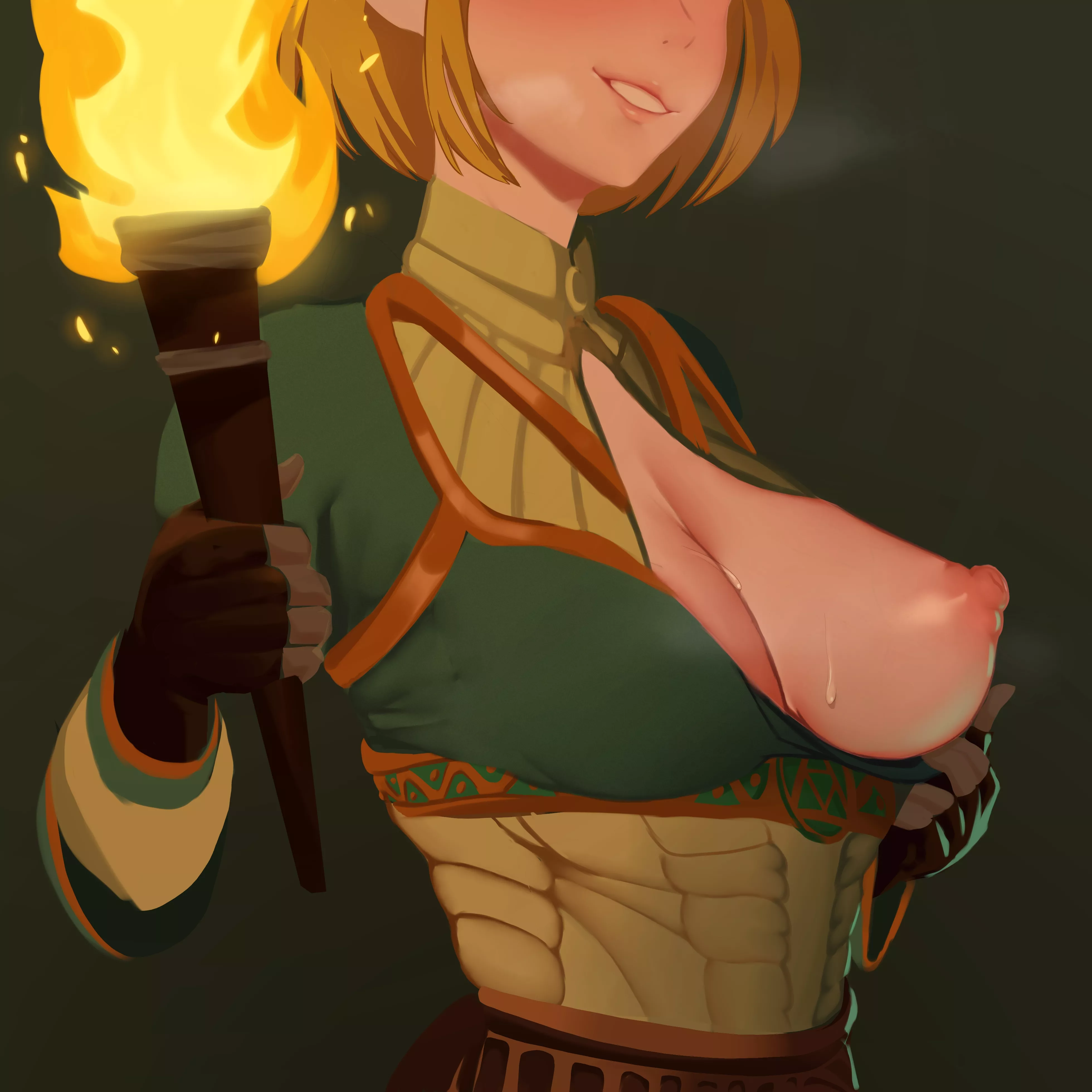 Zelda - It's pretty hot down here, Link (Moneree)