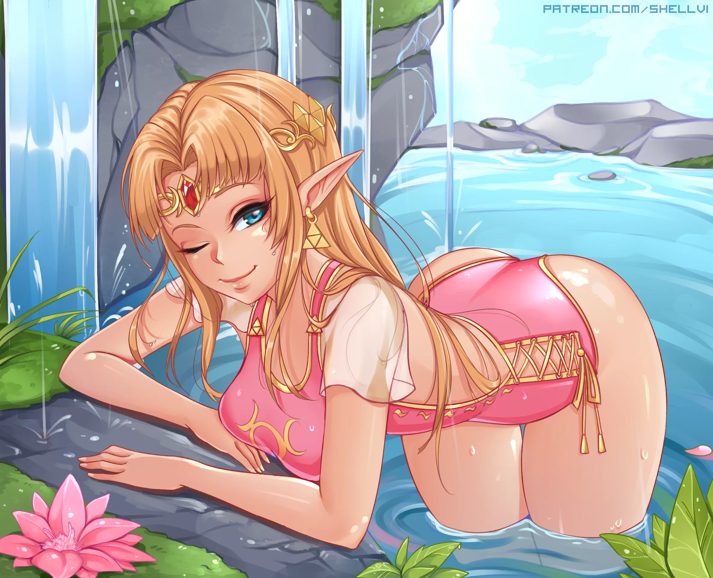 Zelda Swimsuit Waterfall Pond (Shellvi) [The Legend Of Zelda]