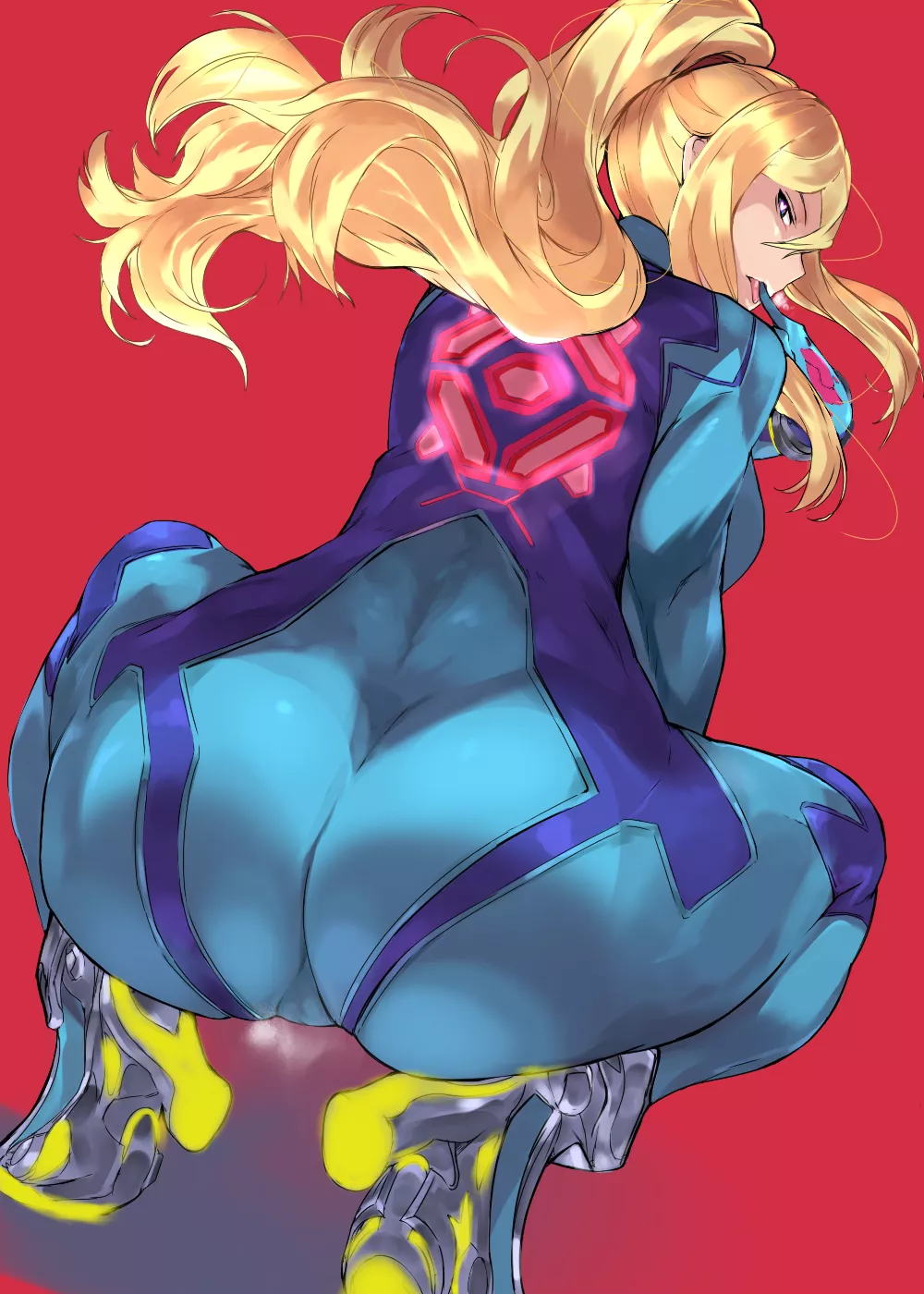 Zero Suit Samus Big Ass High Heel Squatting Lust (Cafekun) [Metroid]